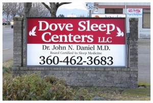 Dove Sleep Center Sign